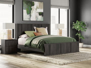 Shaehartin Dark Brown King Panel Platform Bed - PCB3167B7