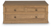 Sharlance Coffee Table with 2 End Tables in Light Brown - PKG022053