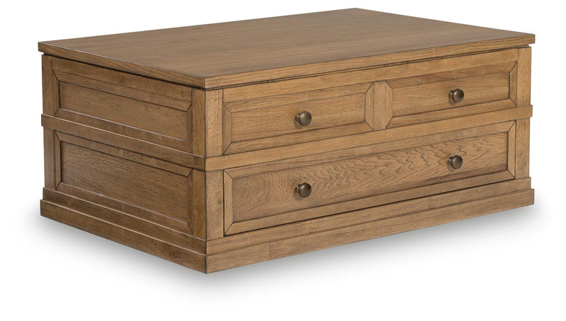 Sharlance Coffee Table with 2 End Tables in Light Brown - PKG022053