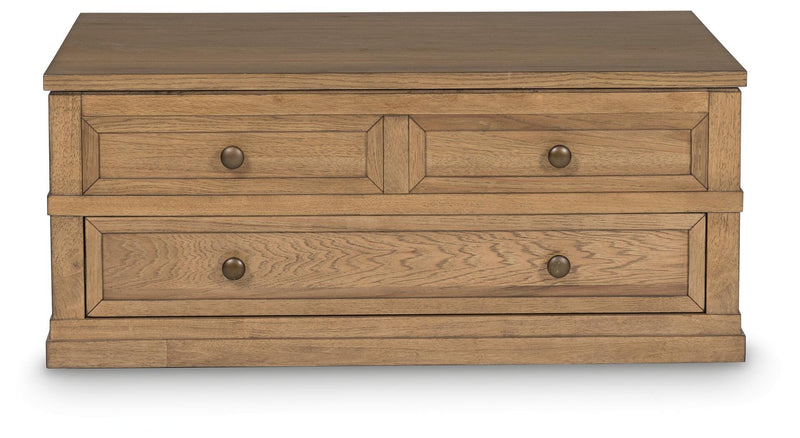 Sharlance Light Brown Lift-Top Coffee Table - T655-9