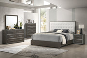 Sharpe Brown King Upholstered Panel Bed - Lara FurnitureKing Bed