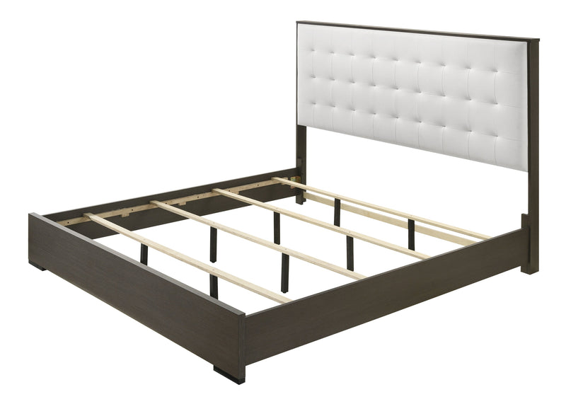 Sharpe Brown Queen Upholstered Panel Bed - Lara FurnitureQueen Bed