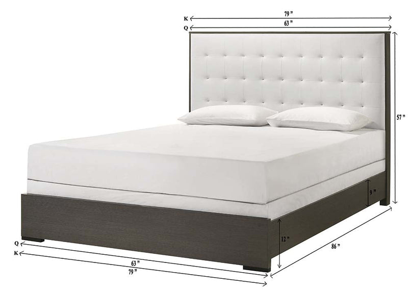 Sharpe Brown Queen Upholstered Panel Bed - Lara FurnitureQueen Bed