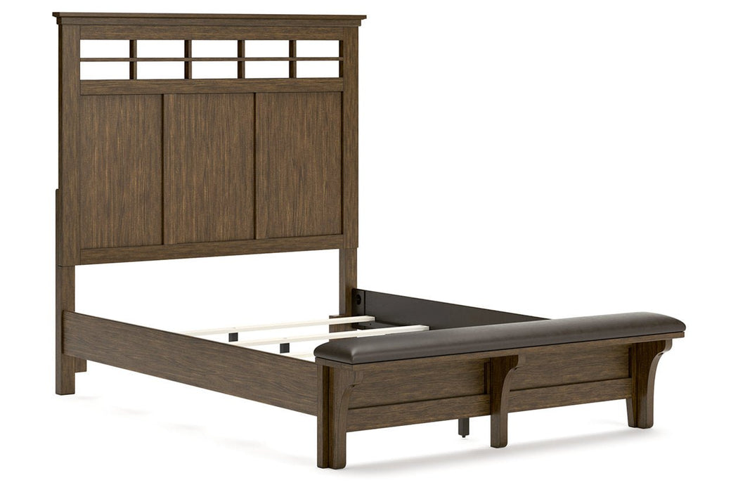 Shawbeck Dark Brown Queen Panel Bed - Gate FurnitureQueen Bed