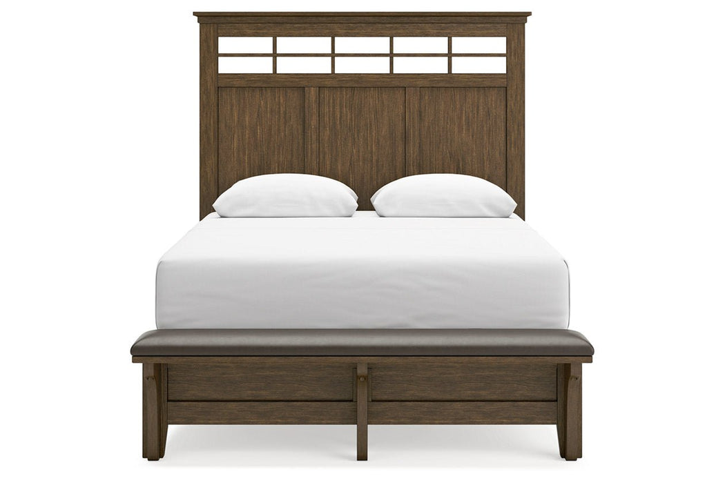 Shawbeck Dark Brown Queen Panel Bed - Gate FurnitureQueen Bed