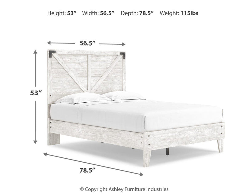 Shawburn Full Platform Bed with Dresser in White/Dark Charcoal Gray - PKG016224