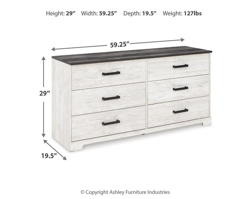 Shawburn Full Platform Bed with Dresser in Whitewash - PKG016208