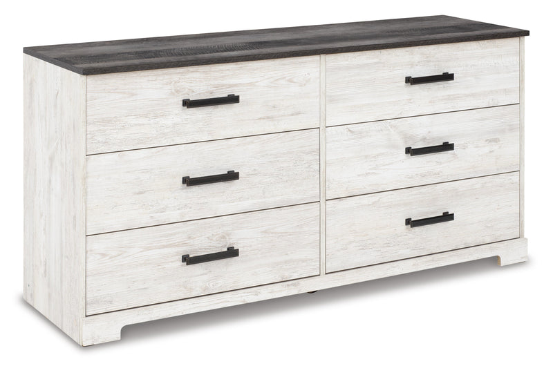 Shawburn Queen Platform Bed with Dresser and 2 Nightstands in Whitewash - PKG009325