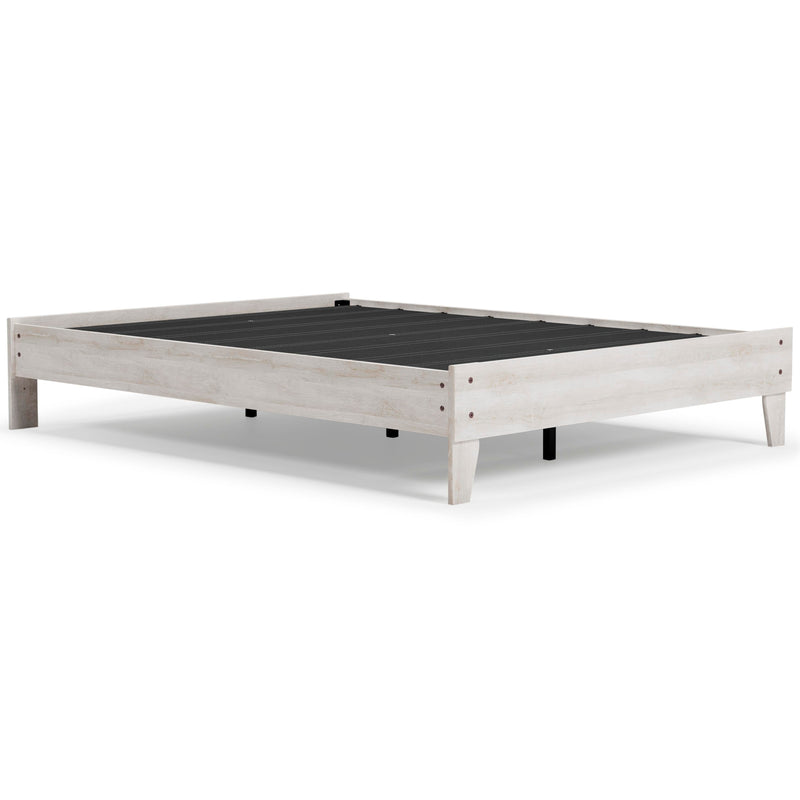 Shawburn Queen Platform Bed with Dresser and 2 Nightstands in Whitewash - PKG009325