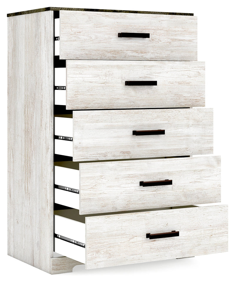 Shawburn Whitewash and Charcoal Gray Platform Bedroom Set from Ashley - Lara Furniture