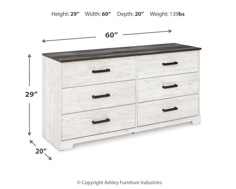 Shawburn Whitewash and Charcoal Gray Platform Bedroom Set from Ashley - Lara Furniture