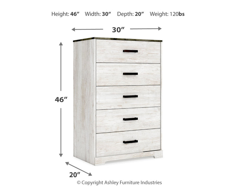 Shawburn Whitewash and Charcoal Gray Platform Bedroom Set from Ashley - Lara Furniture