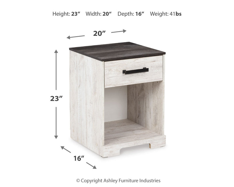 Shawburn Whitewash and Charcoal Gray Platform Bedroom Set from Ashley - Lara Furniture