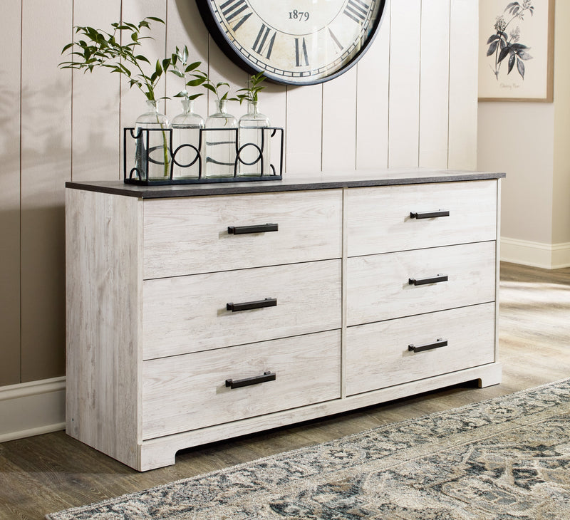 Shawburn Whitewash and Charcoal Gray Platform Bedroom Set from Ashley - Lara Furniture