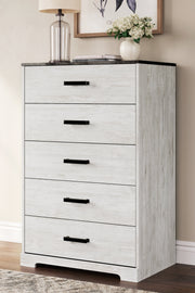 Shawburn Whitewash and Charcoal Gray Platform Bedroom Set from Ashley - Lara Furniture