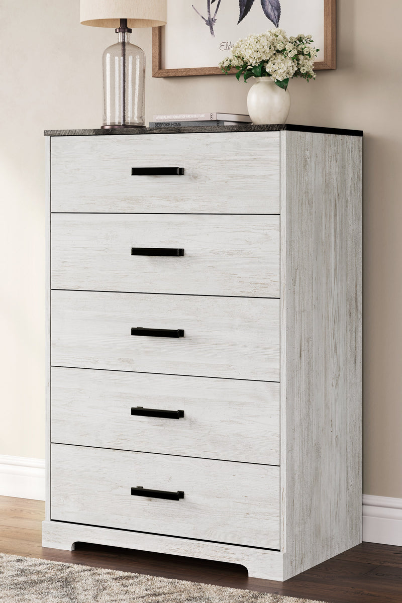 Shawburn Whitewash and Charcoal Gray Platform Bedroom Set from Ashley - Lara Furniture
