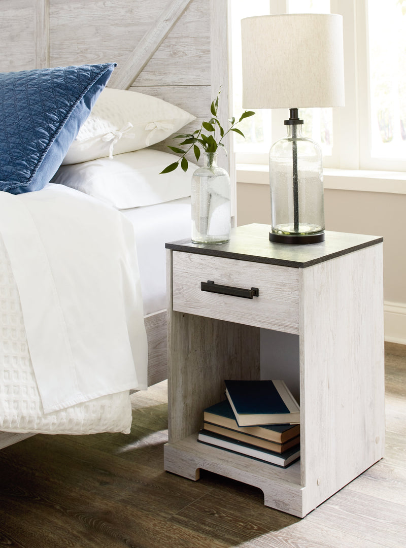 Shawburn Whitewash and Charcoal Gray Platform Bedroom Set from Ashley - Lara Furniture