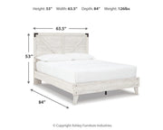 Shawburn Queen Platform Bed with Dresser in White/Dark Charcoal Gray - PKG016193
