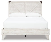 Shawburn Queen Platform Bed with Dresser in White/Dark Charcoal Gray - PKG016193
