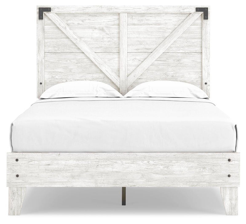 Shawburn White/Brown Full Panel Bed with Chest - EB4121B4