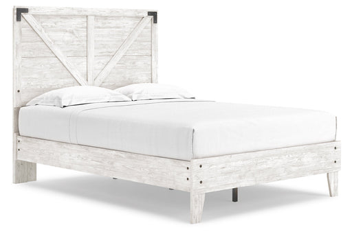 Shawburn White/Dark Charcoal Gray Full Crossbuck Panel Platform Bed - Gate FurnitureFull Bed