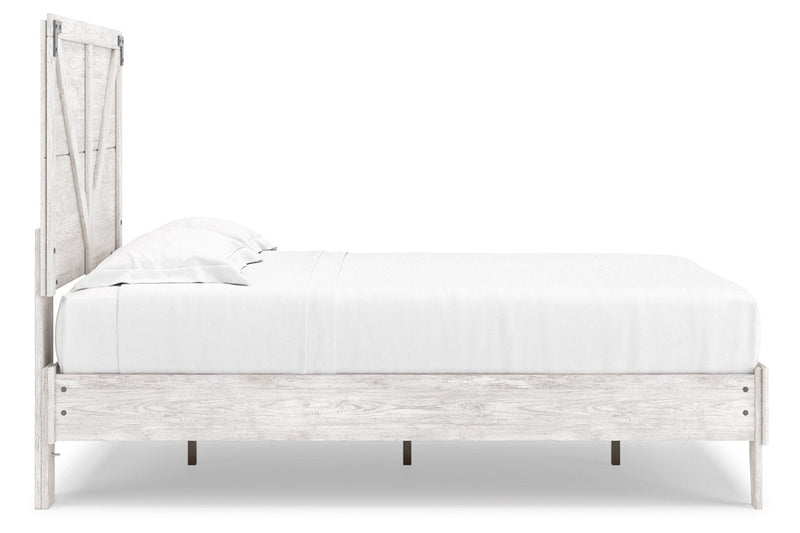 Shawburn White/Dark Charcoal Gray Full Crossbuck Panel Platform Bed - Gate FurnitureFull Bed