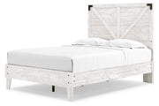 Shawburn White/Dark Charcoal Gray Full Crossbuck Panel Platform Bed - Gate FurnitureFull Bed