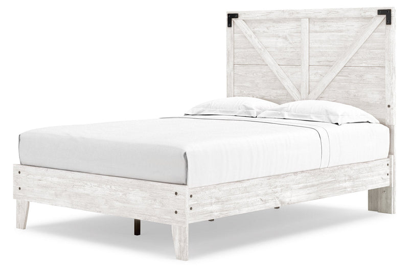 Shawburn White/Dark Charcoal Gray Full Crossbuck Panel Platform Bed - Gate FurnitureFull Bed