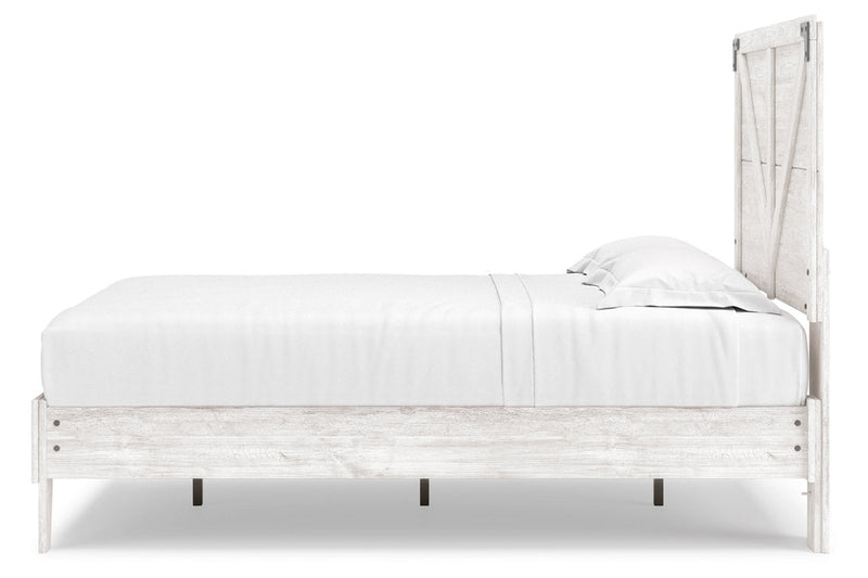 Shawburn White/Dark Charcoal Gray Full Crossbuck Panel Platform Bed - Gate FurnitureFull Bed