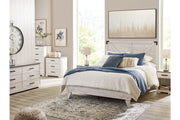 Shawburn White/Dark Charcoal Gray Queen Crossbuck Panel Platform Bed - Lara FurnitureQueen Bed