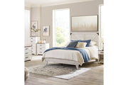 Shawburn White/Dark Charcoal Gray Queen Crossbuck Panel Platform Bed - Lara FurnitureQueen Bed