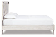 Shawburn White/Dark Charcoal Gray Queen Crossbuck Panel Platform Bed - Lara FurnitureQueen Bed