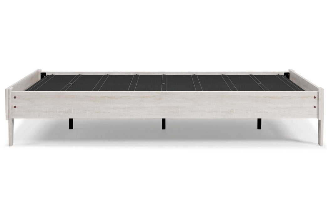 Shawburn Whitewash Queen Platform Bed - Gate FurnitureQueen Bed