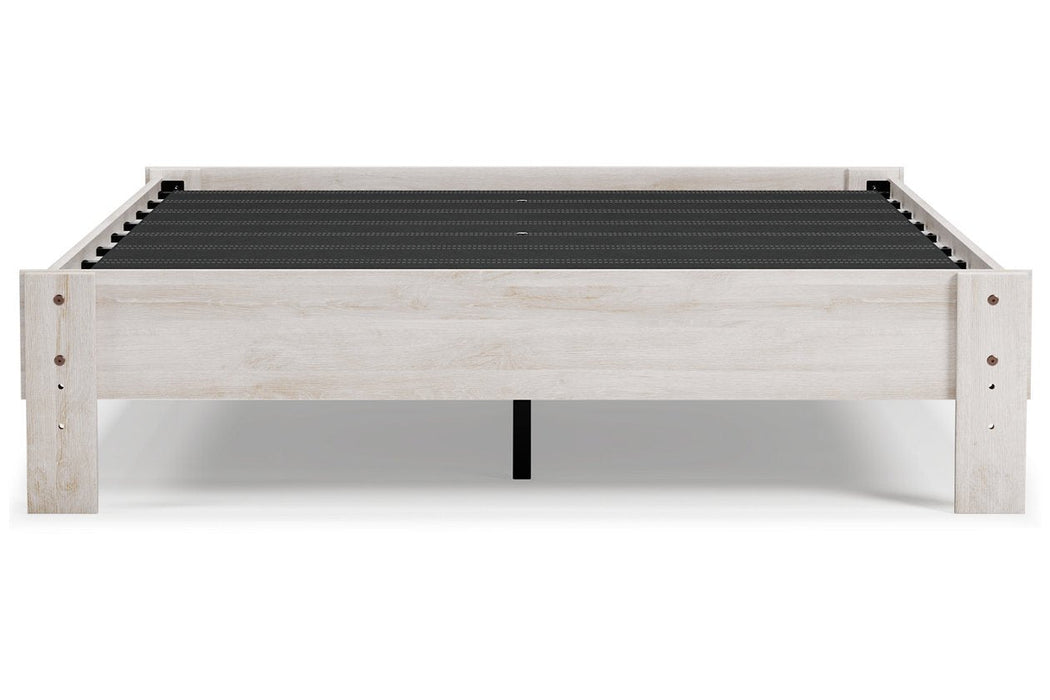 Shawburn Whitewash Queen Platform Bed - Gate FurnitureQueen Bed