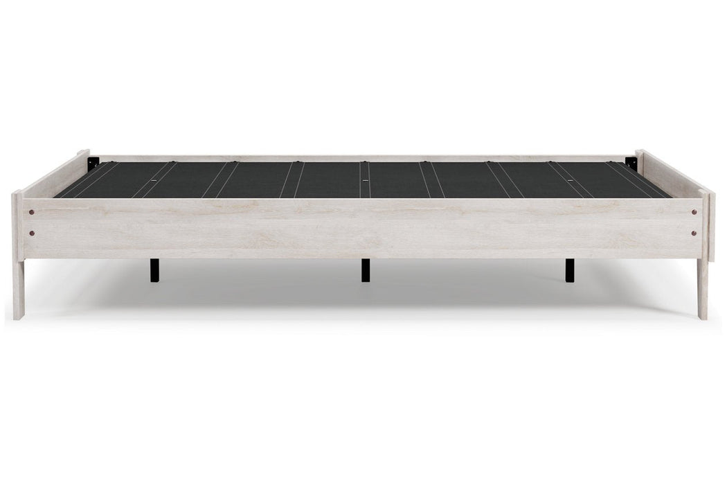 Shawburn Whitewash Queen Platform Bed - Gate FurnitureQueen Bed