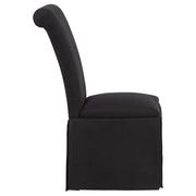 Shawna Upholstered Skirted Side Chair Black (Set of 2) - 193912BLK