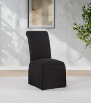 Shawna Upholstered Skirted Side Chair Black (Set of 2) - 193912BLK