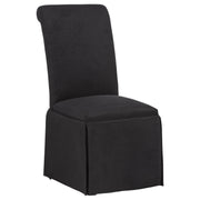 Shawna Upholstered Skirted Side Chair Black (Set of 2) - 193912BLK