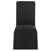 Shawna Upholstered Skirted Side Chair Black (Set of 2) - 193912BLK