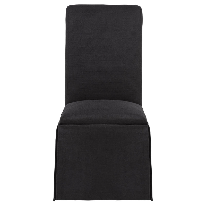 Shawna Upholstered Skirted Side Chair Black (Set of 2) - 193912BLK
