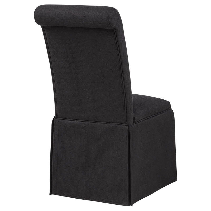 Shawna Upholstered Skirted Side Chair Black (Set of 2) - 193912BLK