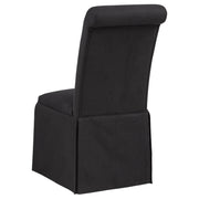 Shawna Upholstered Skirted Side Chair Black (Set of 2) - 193912BLK