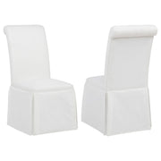 Shawna Upholstered Skirted Side Chair White (Set of 2) - 193912WHT