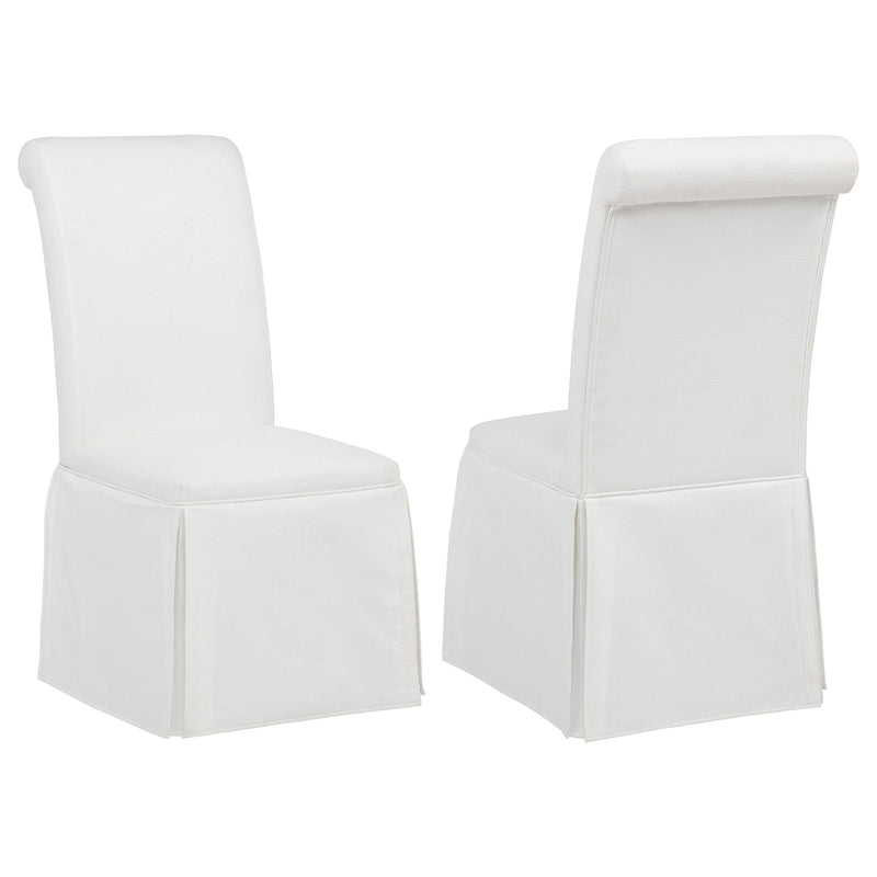 Shawna Upholstered Skirted Side Chair White (Set of 2) - 193912WHT