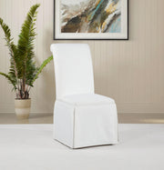 Shawna Upholstered Skirted Side Chair White (Set of 2) - 193912WHT