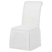 Shawna Upholstered Skirted Side Chair White (Set of 2) - 193912WHT