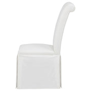 Shawna Upholstered Skirted Side Chair White (Set of 2) - 193912WHT