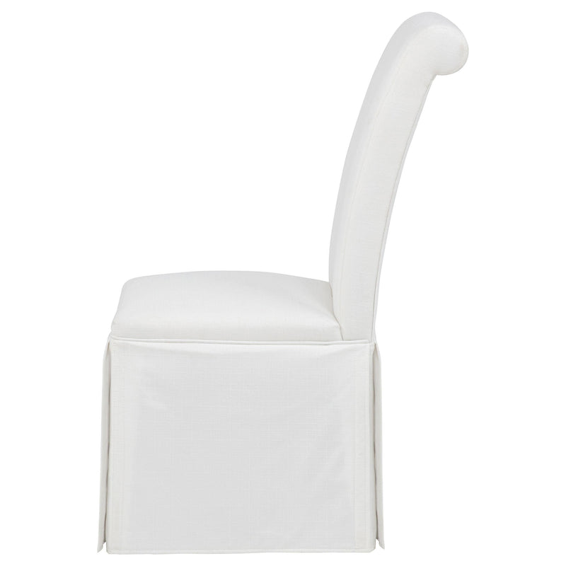 Shawna Upholstered Skirted Side Chair White (Set of 2) - 193912WHT