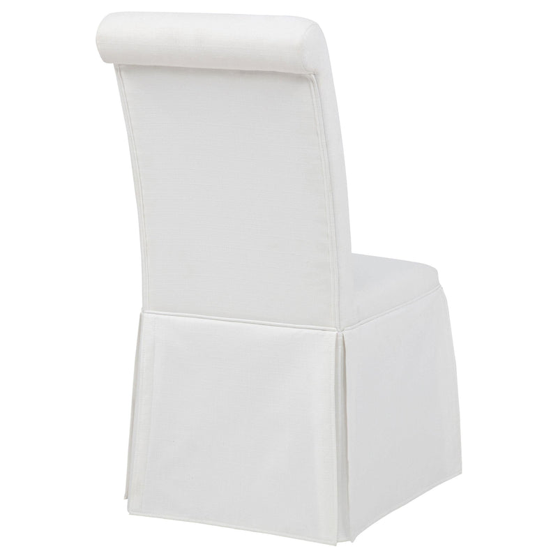 Shawna Upholstered Skirted Side Chair White (Set of 2) - 193912WHT