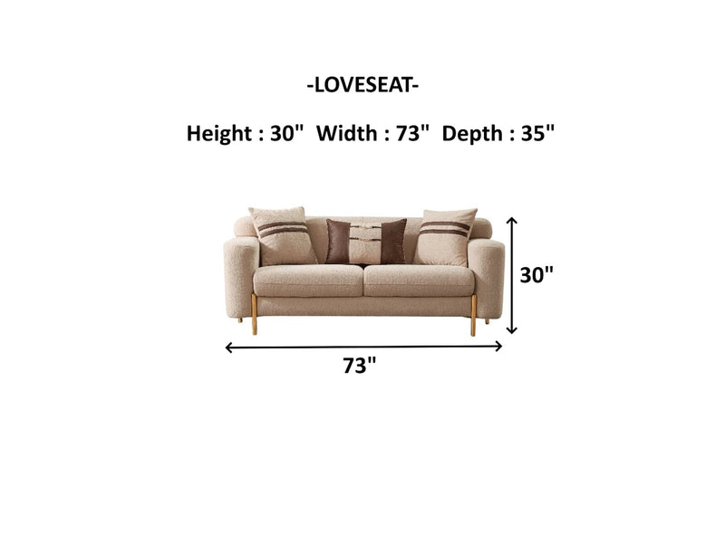 Shelby 3-pieces (Sofa & 2 Chair) Livingroom Set Beige in Beige - 101-SHE-ORK-311